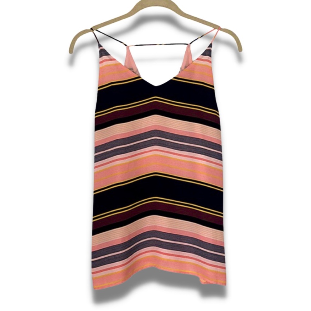 Women, Tops, Loft, Racerback, X-Small, Multi-Color Stripes